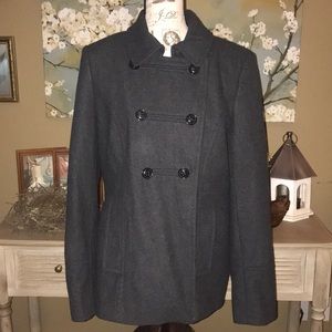 Charcoal Gray Wool Peacoat Apostrophe
